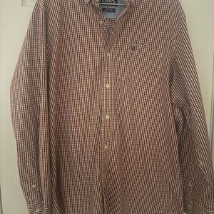 Chaps Men's Brown Checkered Button Down Shirt